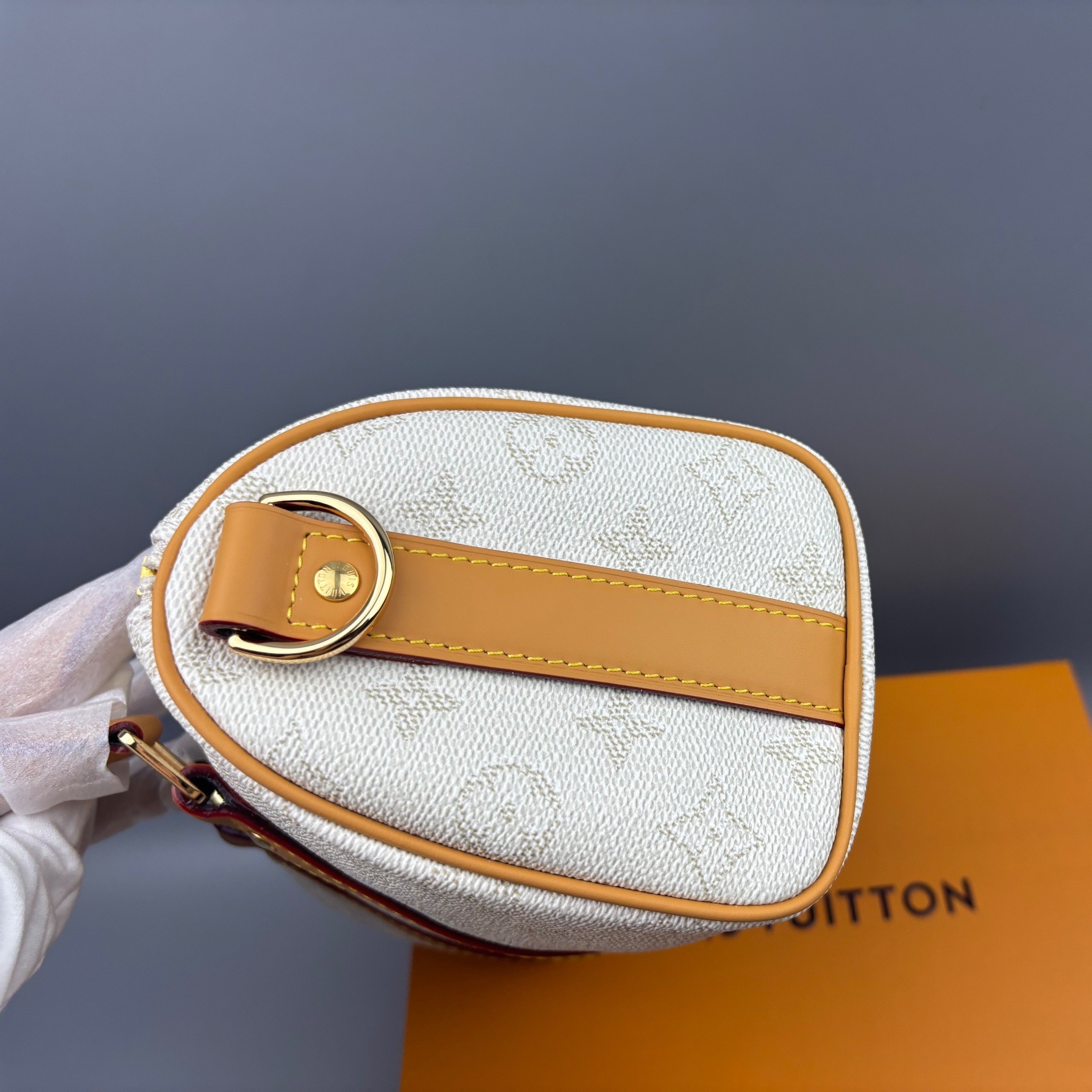 [True-to-ORIGINAL] L0vis Vvtt0n Keepall Bandoulière 25 Bags Off-White 25cm/9.8in – M15076