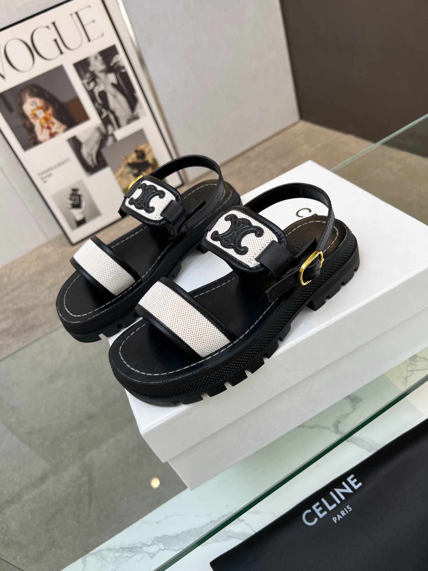 Ce1i*e Clea Triomphe Sandal Black For Women