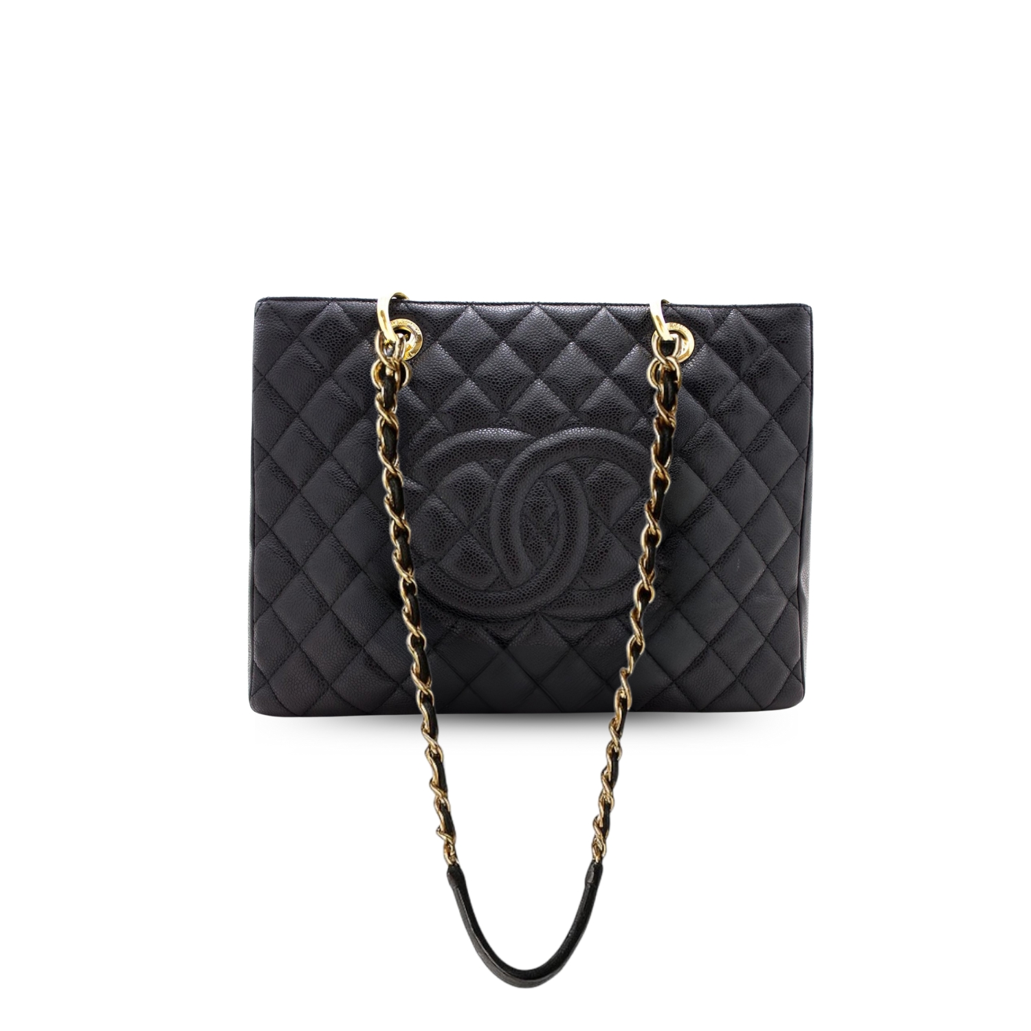 Ch**el Classic Tote Bag Gold Toned Hardware Black For Women 13.3in/34cm
