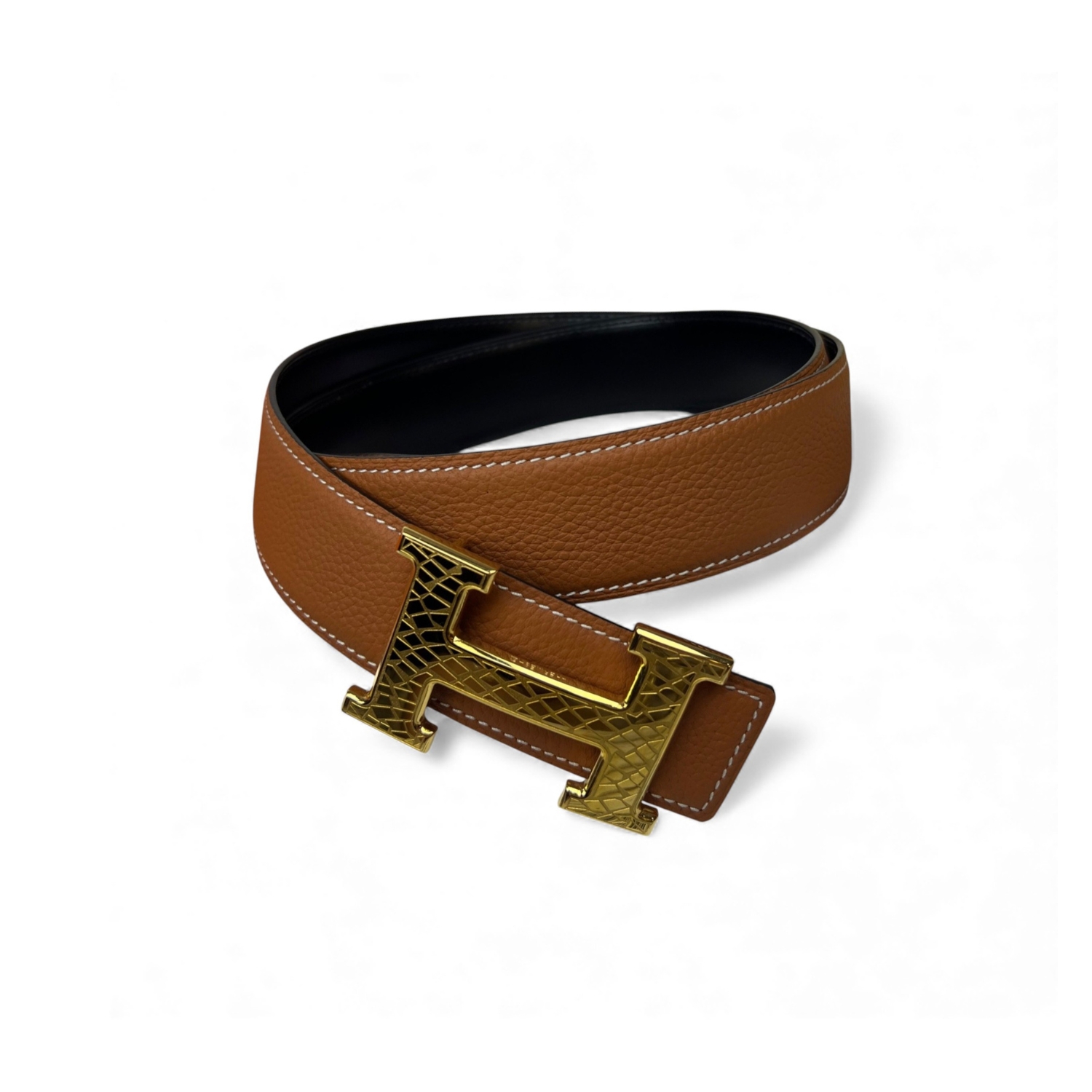 H**me5 Constance Martelee Belt Buckle Reversible Brown For Women, Women Belt