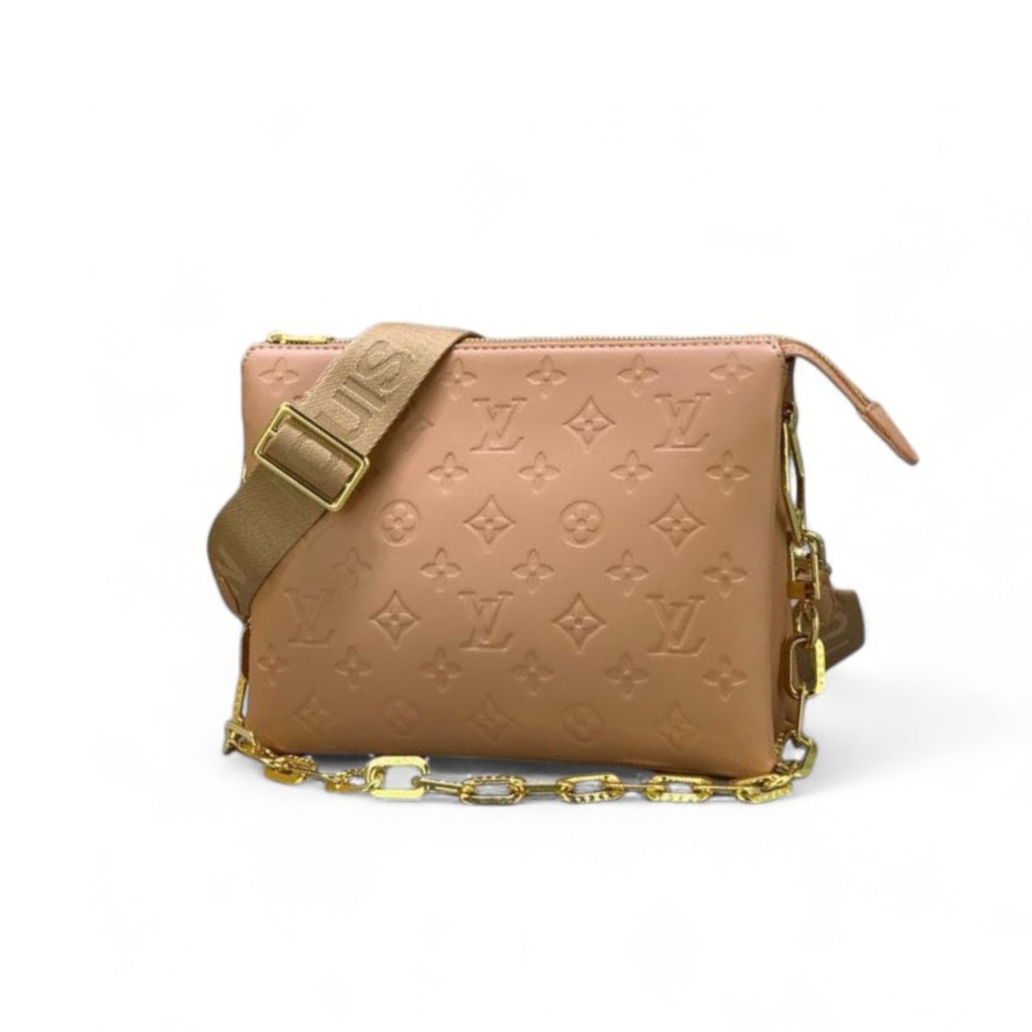 L0vis Vvtt0n Coussin PM Monogram Embossed Puffy Cream For Women, Women’s Handbags, Shoulder And Crossbody Bags 10.2in/26cm LV