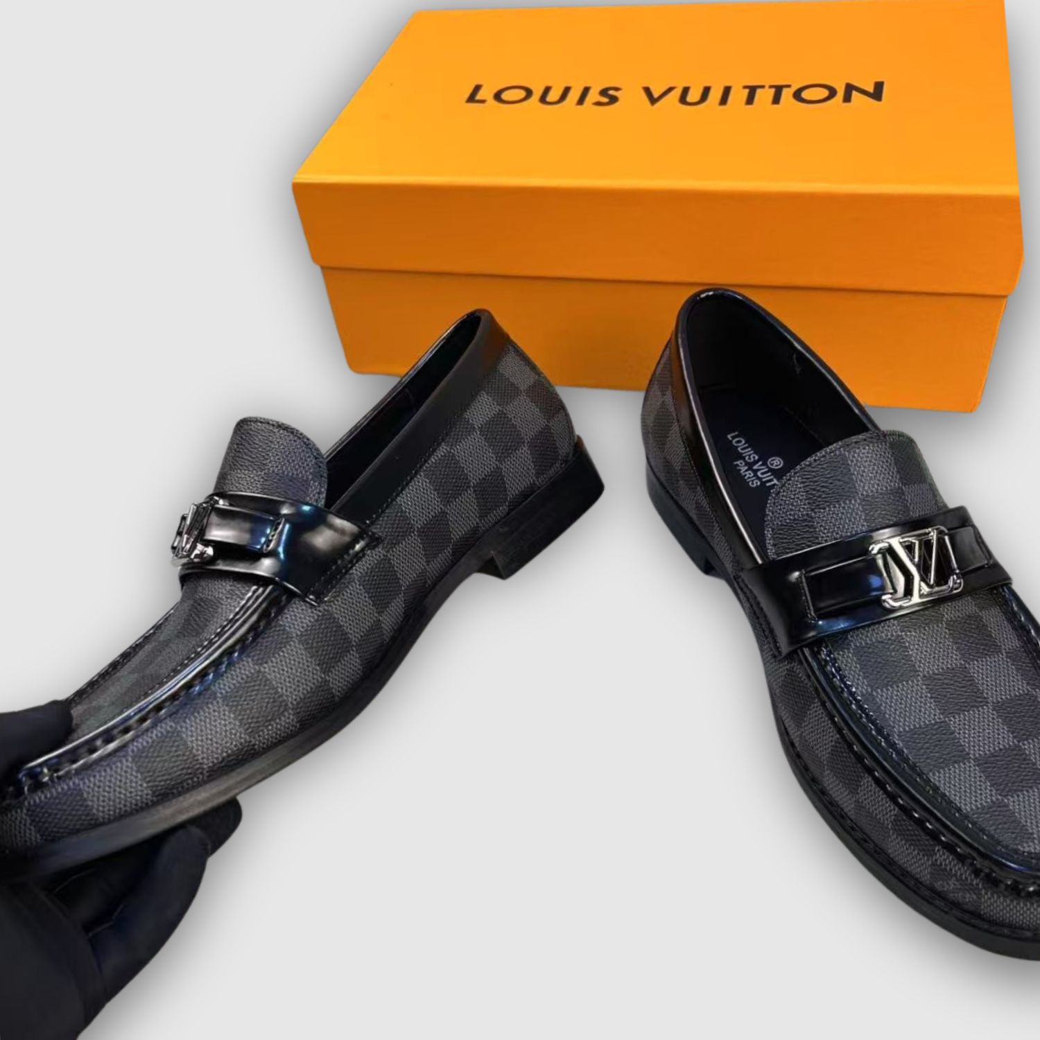 L0vis Vvtt0n Monte Carlo Mocassin Damier Canvas Black For Men LV