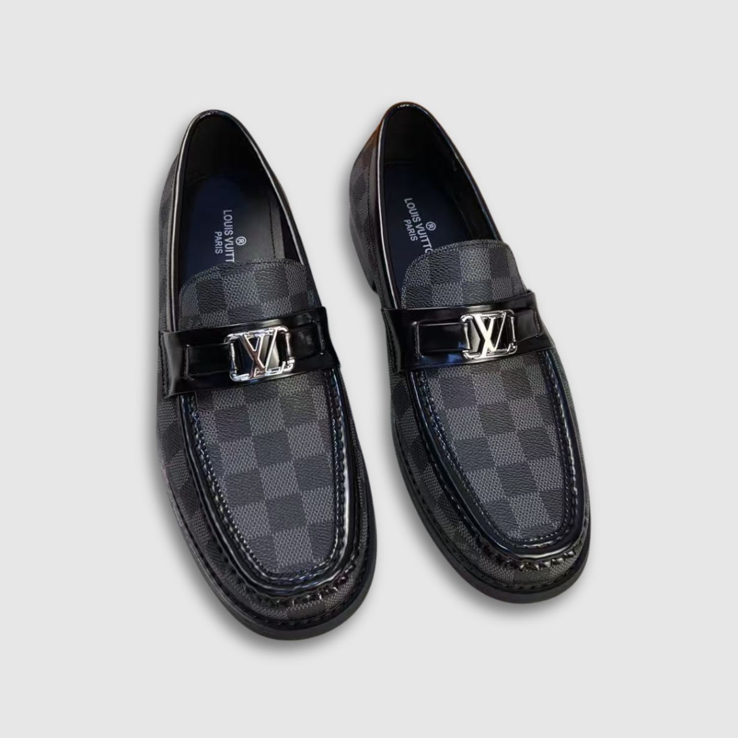 L0vis Vvtt0n Monte Carlo Mocassin Damier Canvas Black For Men LV