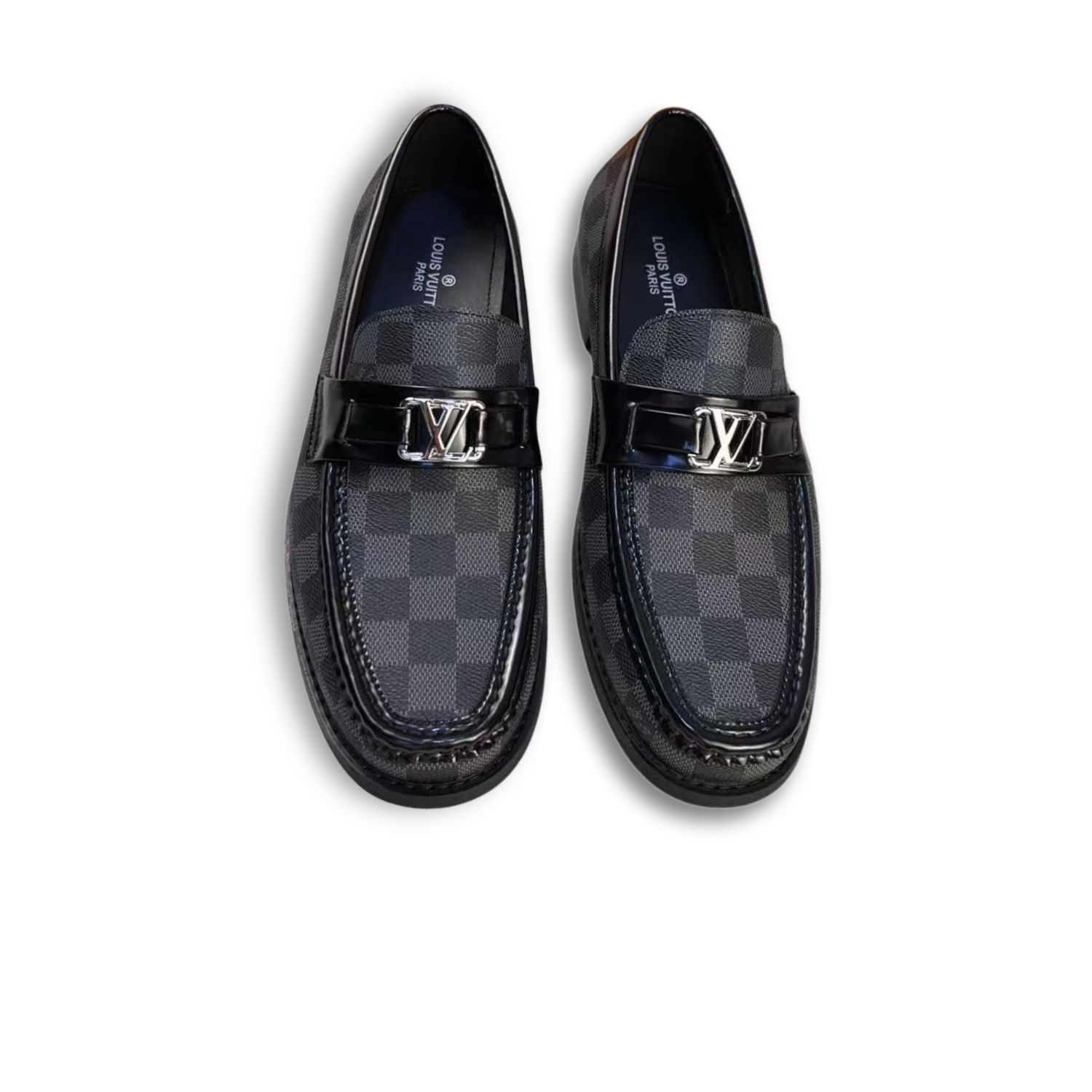 L0vis Vvtt0n Monte Carlo Mocassin Damier Canvas Black For Men LV