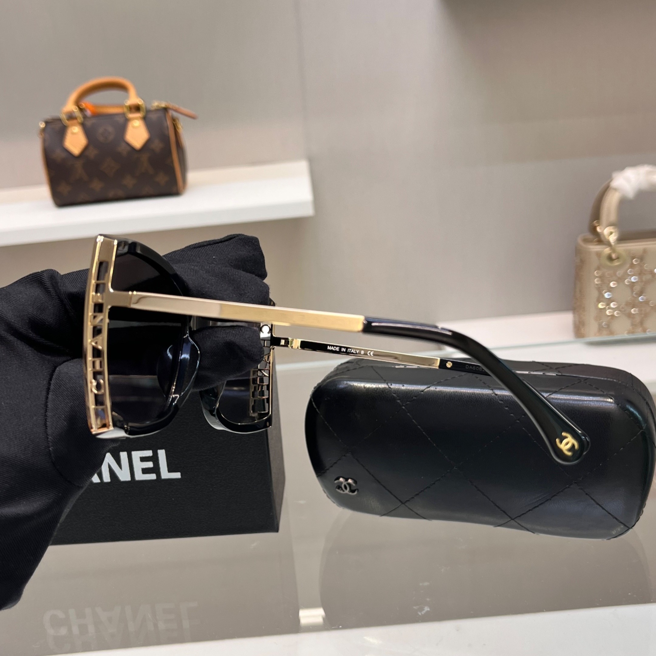 Ch**el Square Sunglasses Black For Women A71545 X06081 S2216