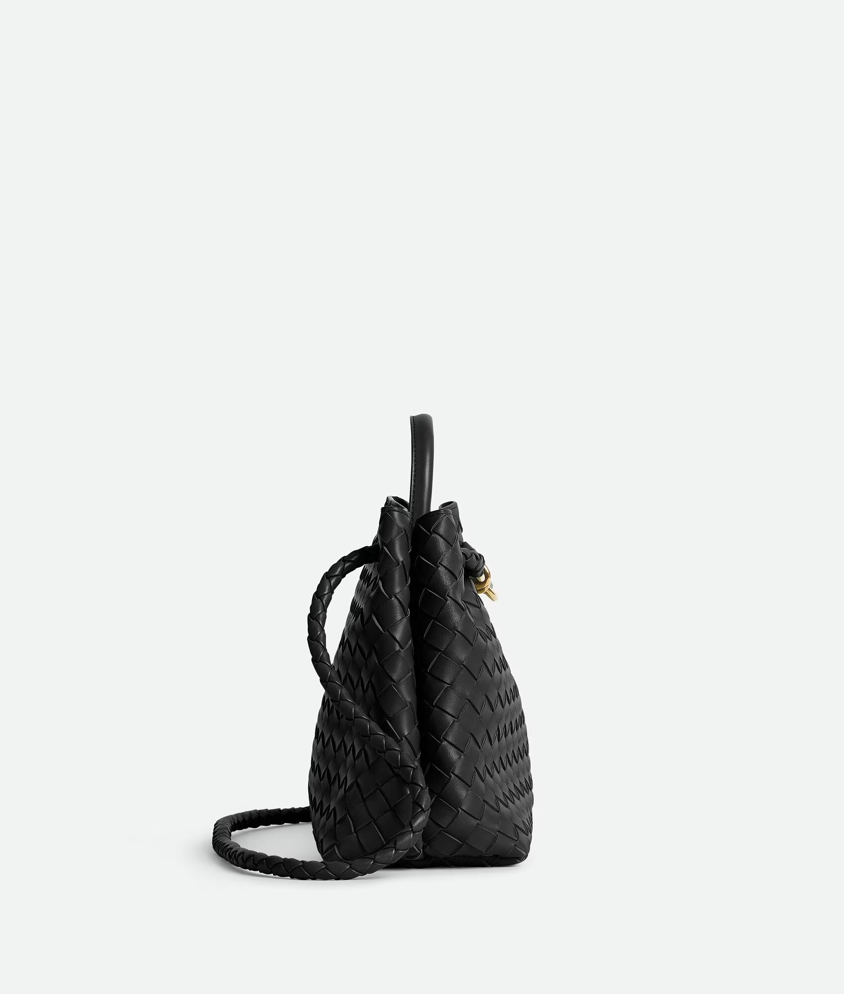 [True-to-ORIGINAL] B0tt*ga Ven*ta Medium Andiamo With Chain Bag Black 32cm/12.6in – 766016VCPP11139
