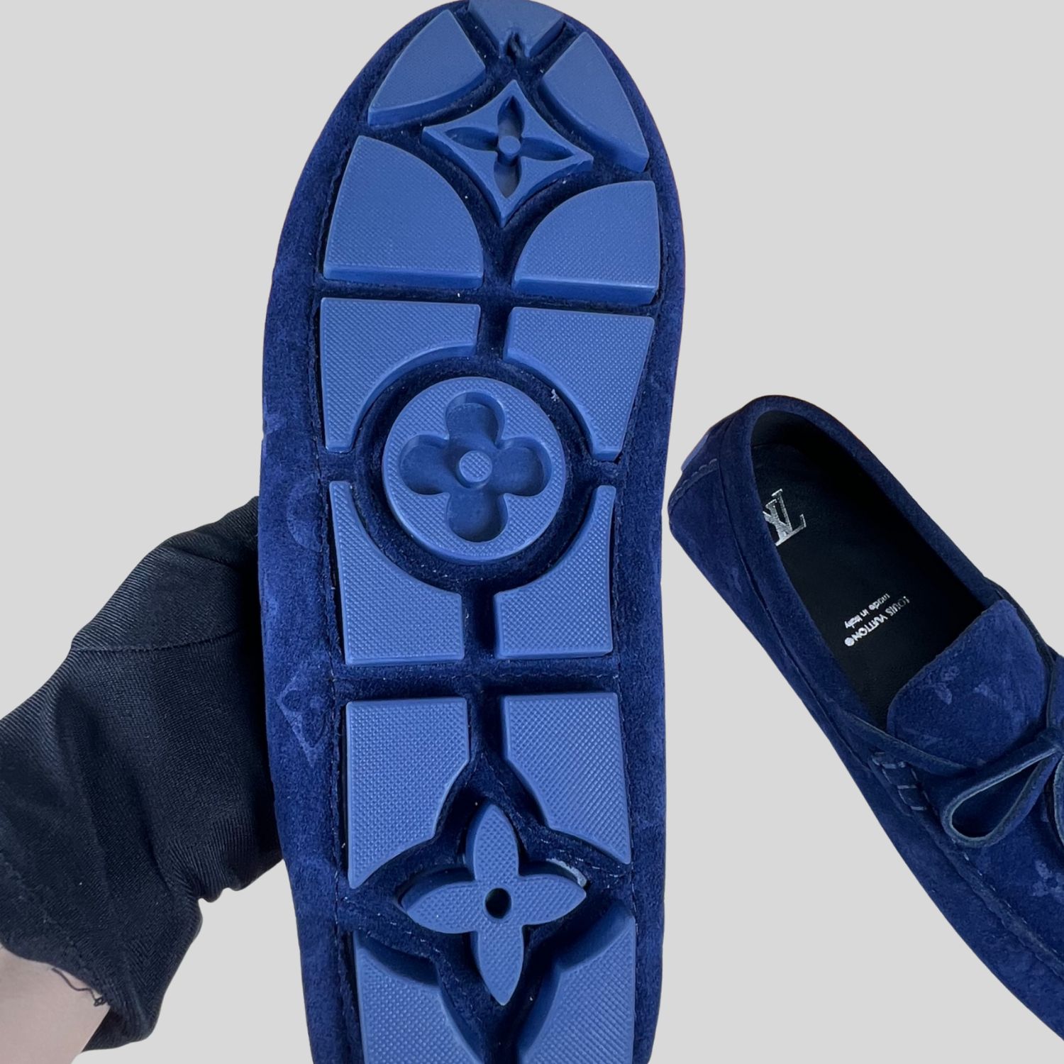 L0vis Vuittion LV Driver Moccasin Blue For Men LV 1AAF1C