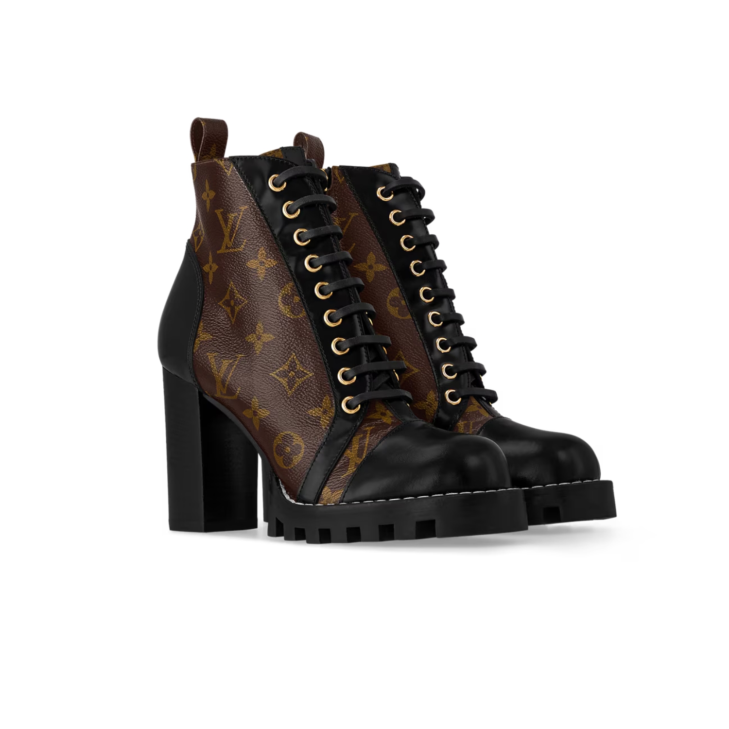 L0vis Vvtt0n Star Trail Ankle Boots Patent Monogram Material Black For Women 1A2Y7P
