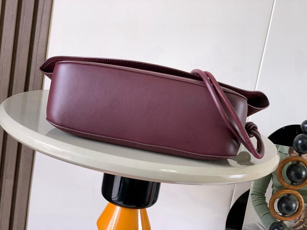 [True-to-ORIGINAL] L0ew* Medium Ola Bag Dark Burgundy For Women 26cm/10.2in AP22P22X07