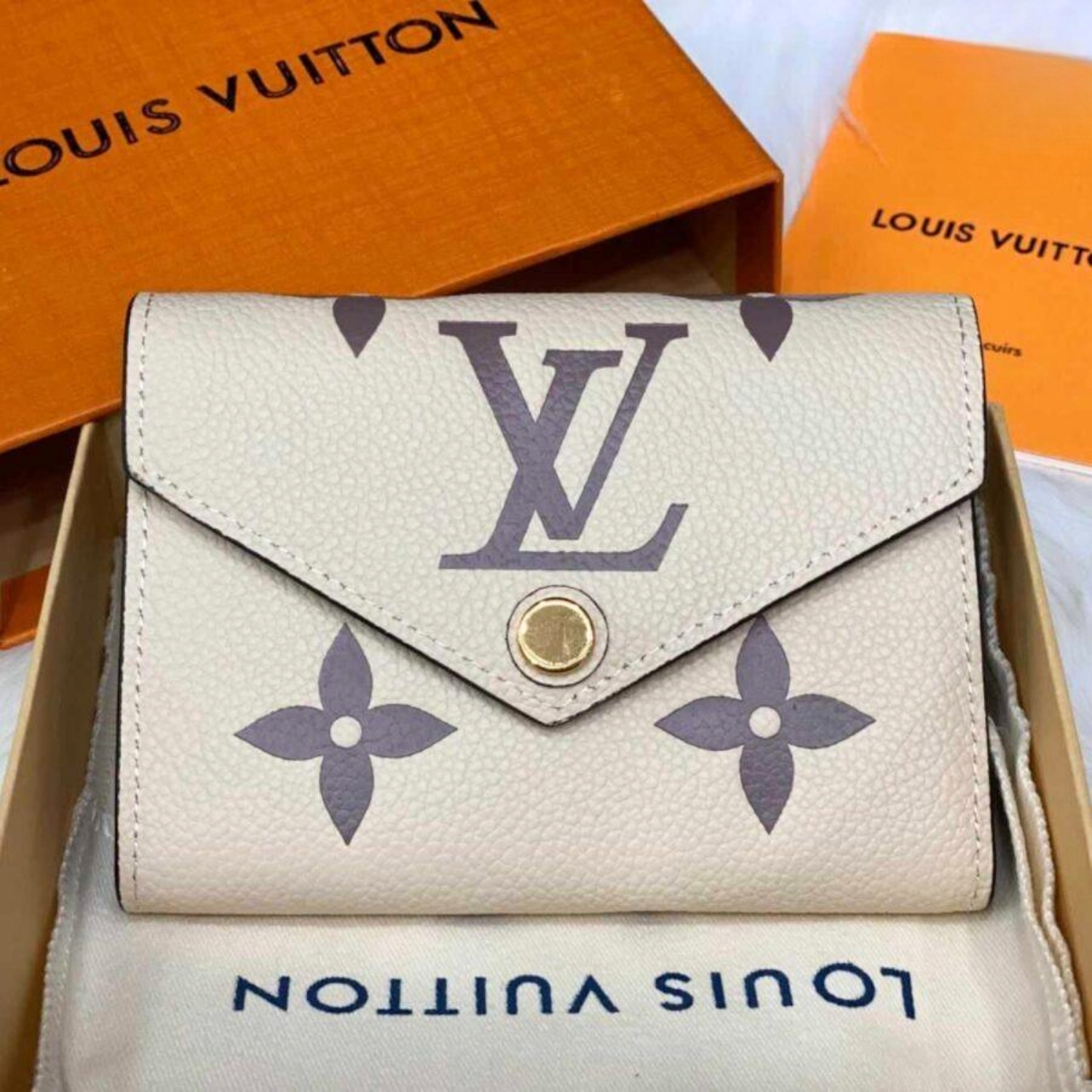 L0vis Vvtt0n Victorine Wallet Monogram Empreinte Beige For Women, Women’s Wallets 4.7in/12cm LV M80086