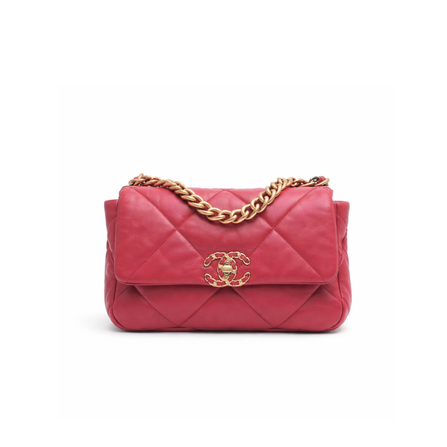 Ch**el 19 Handbag 26cm Red For Women AS1160