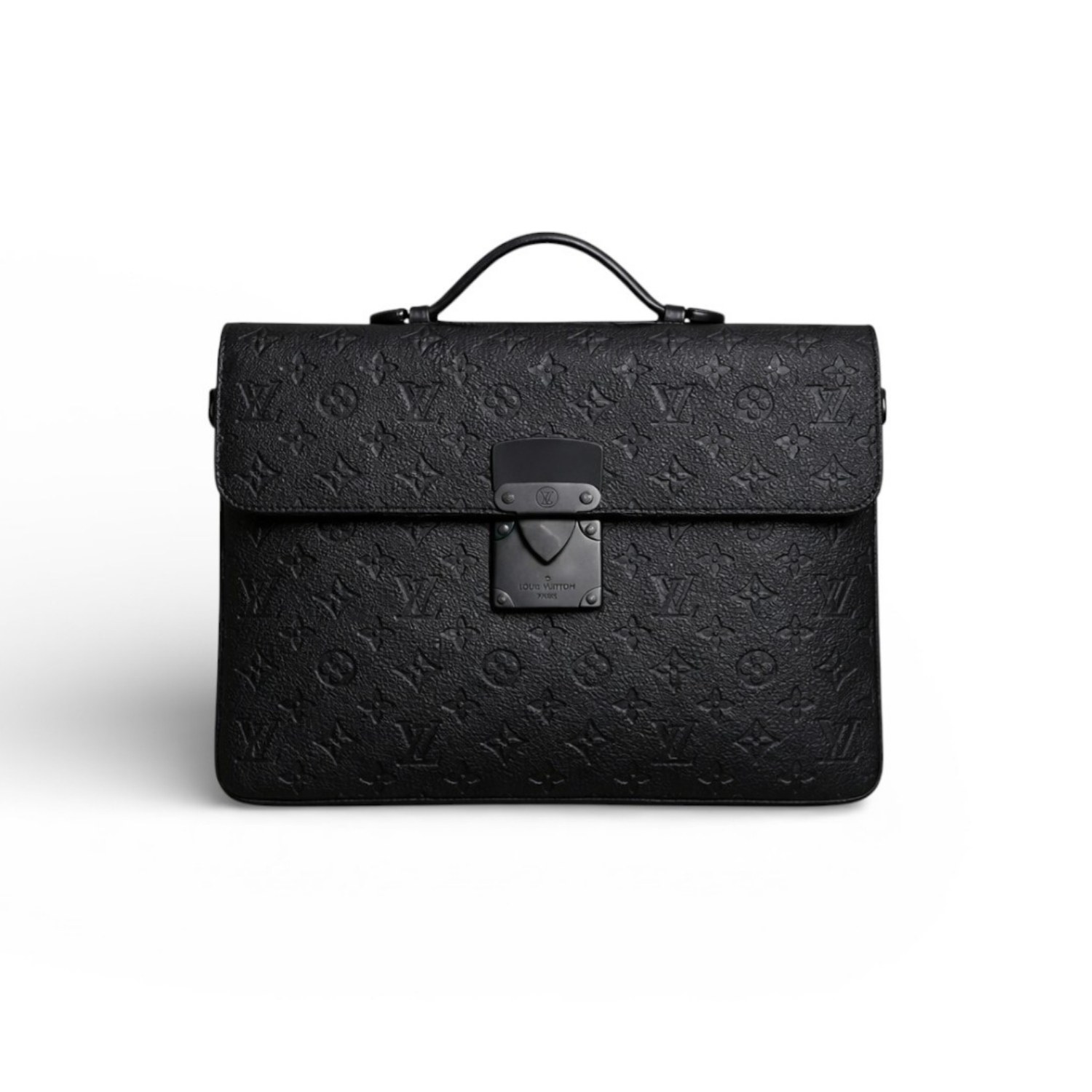 L0vis Vvtt0n S-Lock Briefcase Taurillon Monogram Black For Men, Men’s Bags, Shoulder And Crossbody Bags 14.6in/37cm LV M20835
