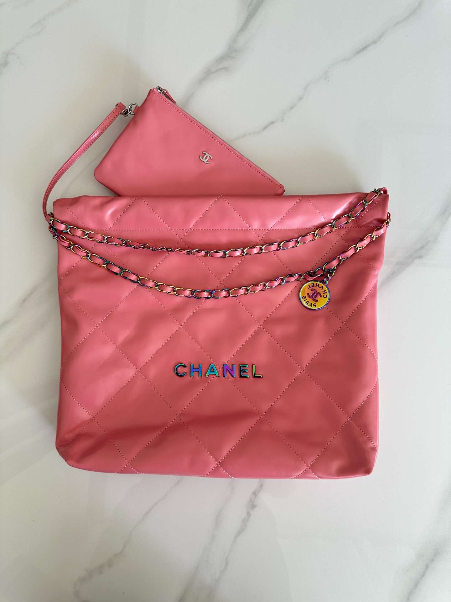 [True-to-ORIGINAL] Ch**el 22 Handbag Pink For Women 42cm/16.4in AS3261