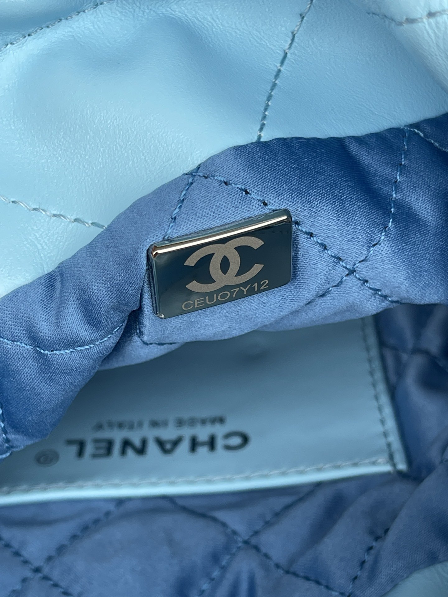 Ch**el 22 Mini Handbag Blue For Women 20cm / 7.9in AS3980