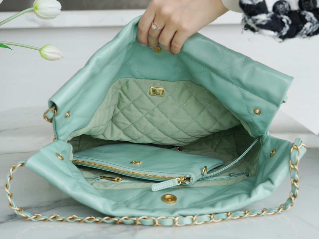 [True-to-ORIGINAL] Ch**el 22 Small Handbag Jade Green For Women 37cm / 14.43in AS3260