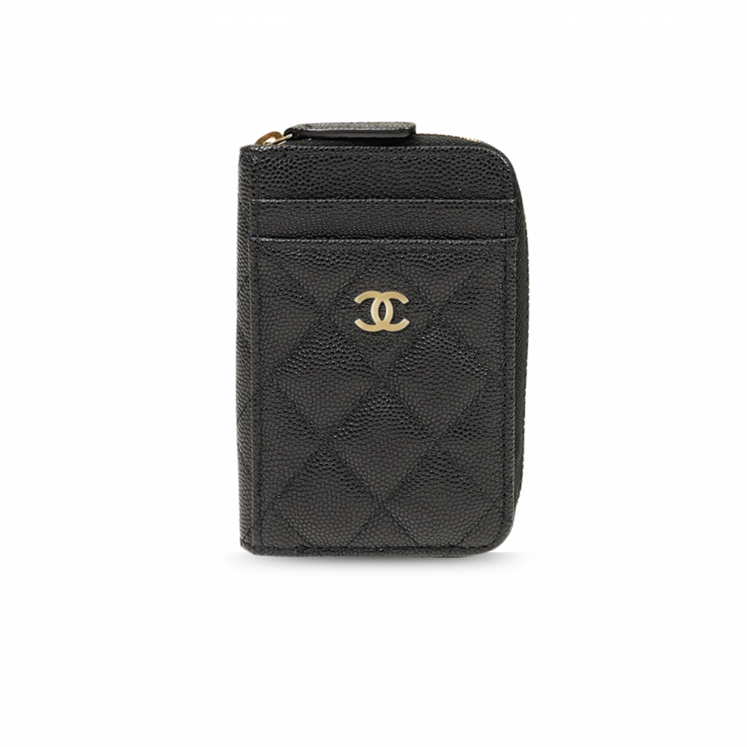 Ch**el Zipped Coin Purse Black Bag For Women 10.9cm/4.3in