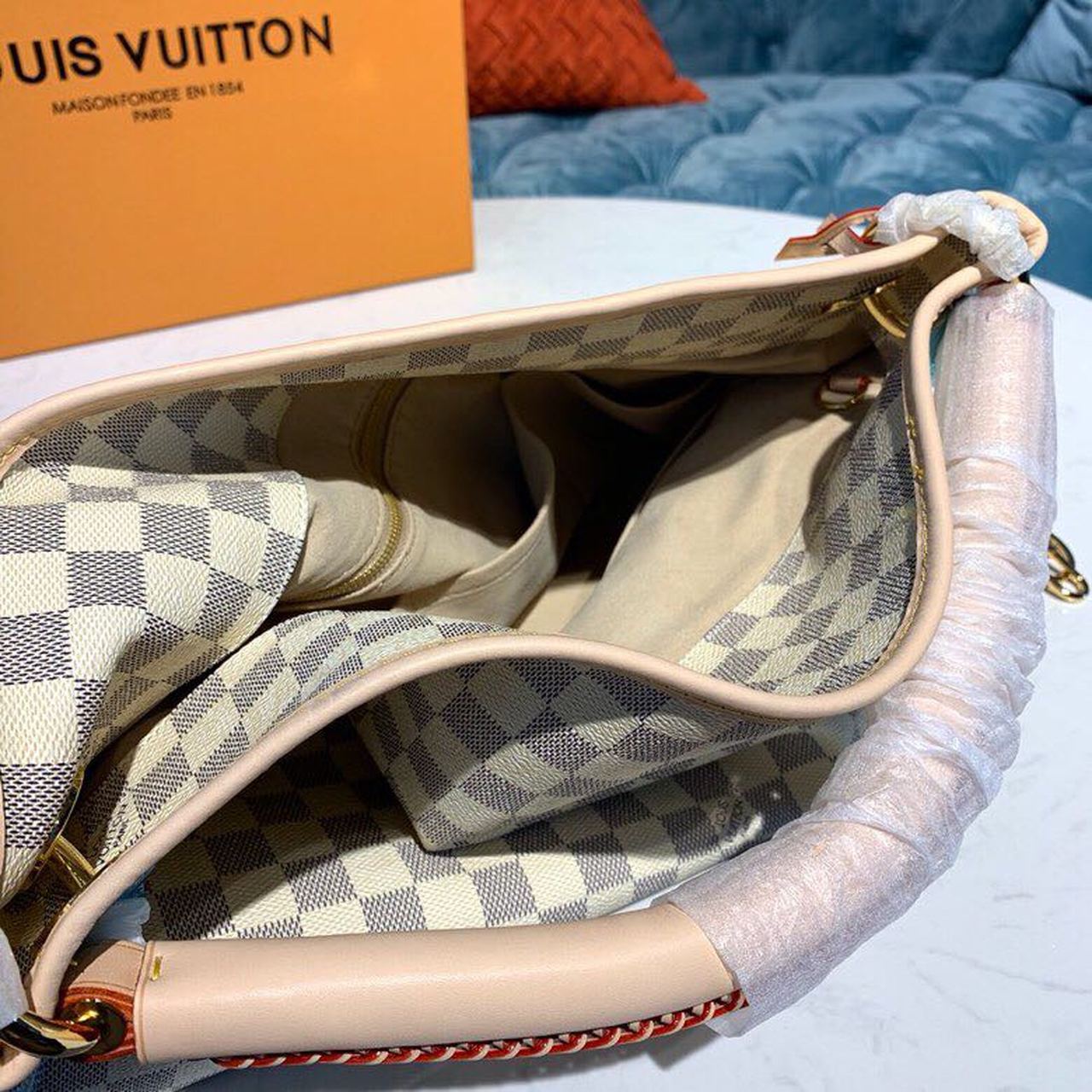[True-to-ORIGINAL] L0vis Vvtt0n Artsy MM Damier Azur Canvas For Women, Women’s Handbags 16.1in/41cm LV N40253