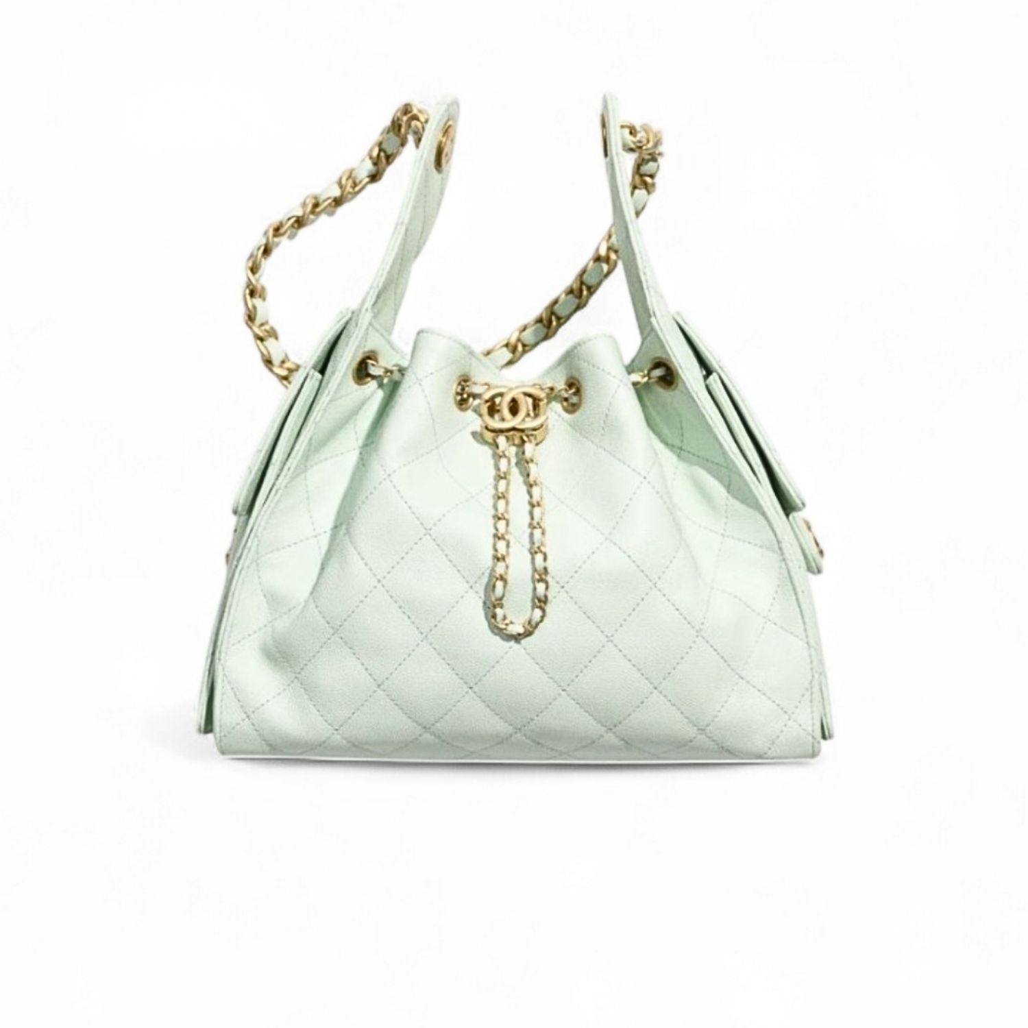 Ch**el 25 Small Handbag Light Green For Women 10.2in/26cm AS5293-B20304-NAGER