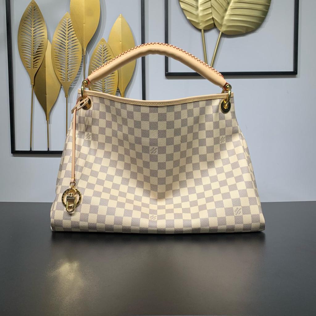 [True-to-ORIGINAL] L0vis Vvtt0n Artsy MM Damier Azur Canvas For Women, Women’s Handbags 16.1in/41cm LV N40253
