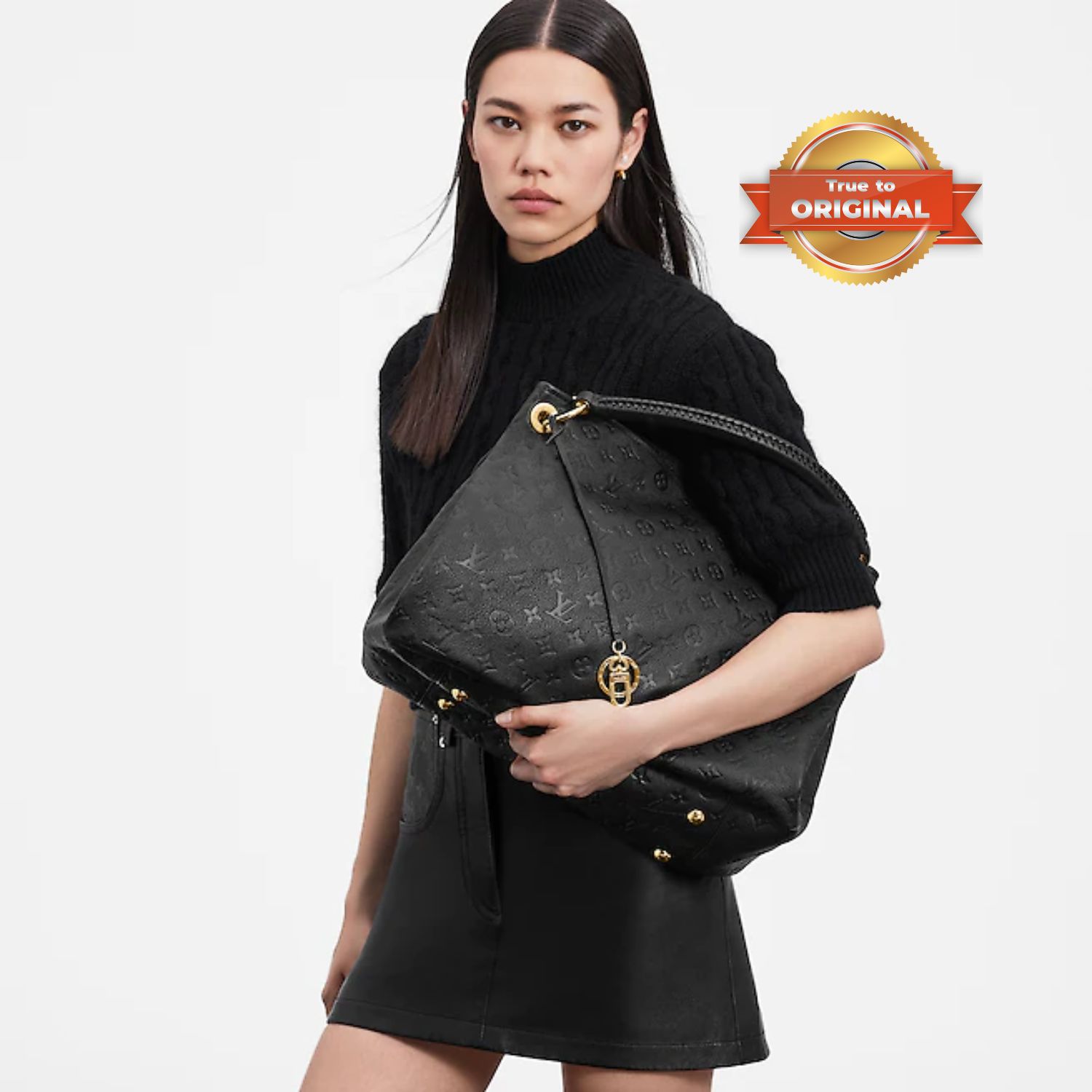 [True-to-ORIGINAL] L0vis Vvtt0n Artsy MM Monogram Empreinte Black For Women Shoulder Bags 16.1in/41cm M41066