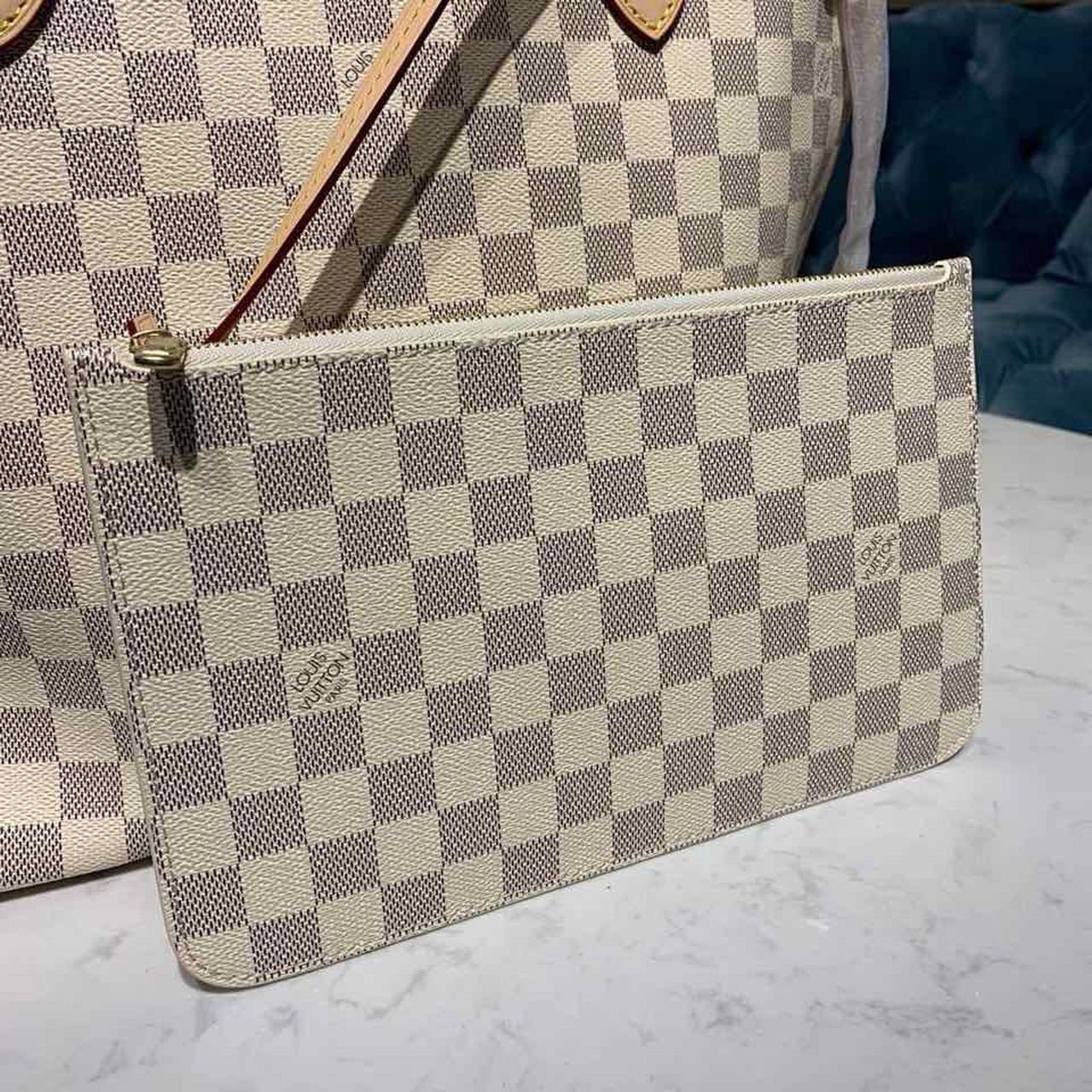 L0vis Vvtt0n Neverfull MM Tote Bag Damier Azur Canvas For Women, Women’s Handbags, Shoulder Bags 12.2in/31cm LV N41361