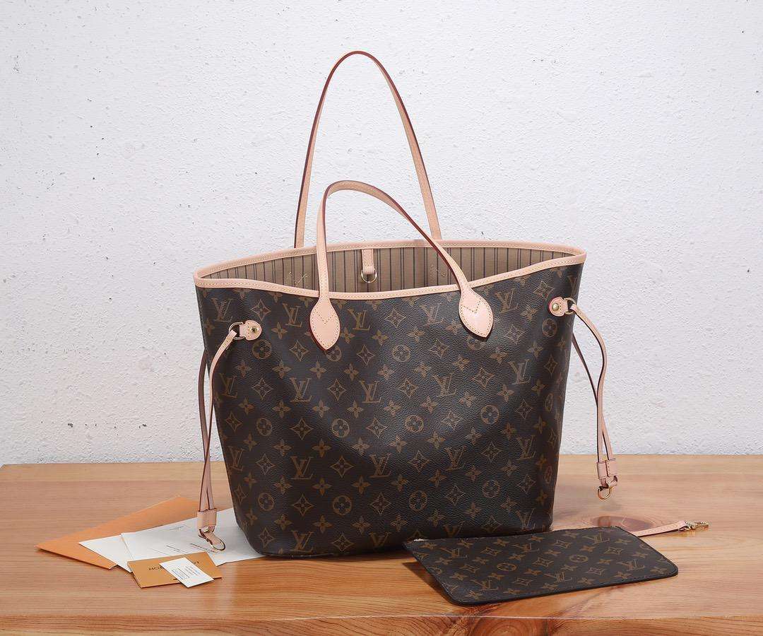 L0vis Vvtt0n Neverfull MM Tote Bag Monogram Canvas Brown For Women 12.6in/32cm LV M40995