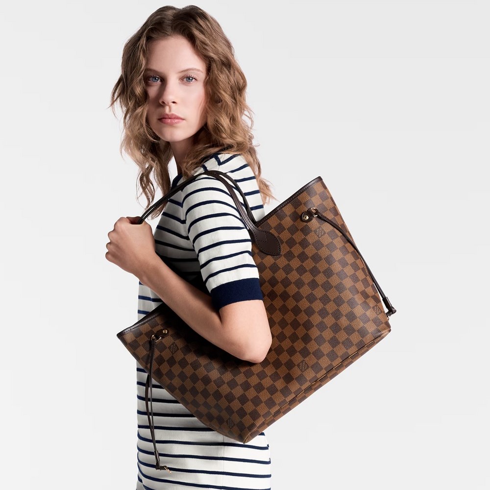 L0vis Vvtt0n Neverfull MM Tote Bag Damier Ebene Brown For Women‎ 12.2in/31cm LV N40599