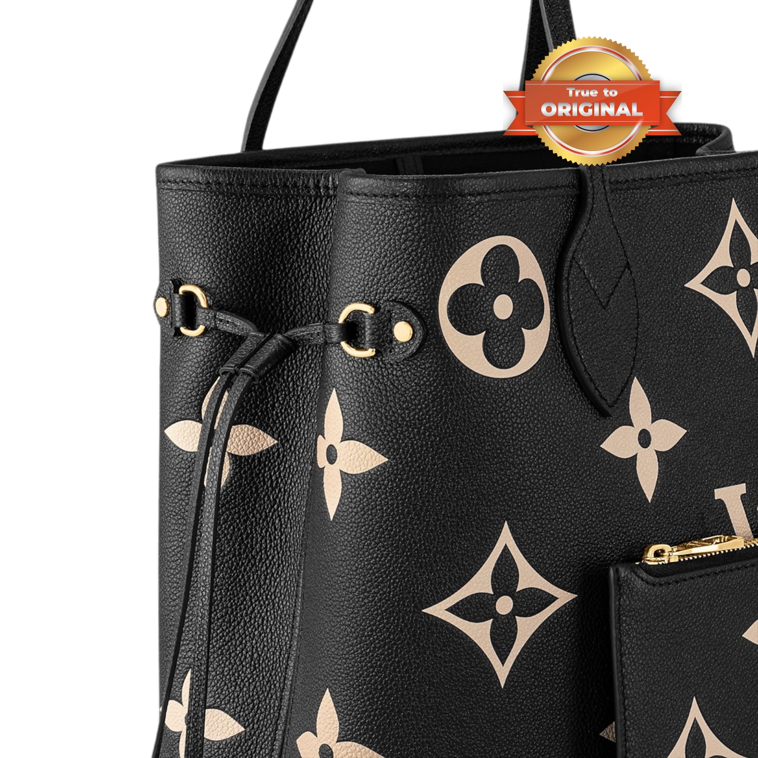 [True-to-ORIGINAL] L0vis Vvtt0n Neverfull MM Tote Bag Monogram Empreinte Black/Beige For Women 31cm/12.2in M58907