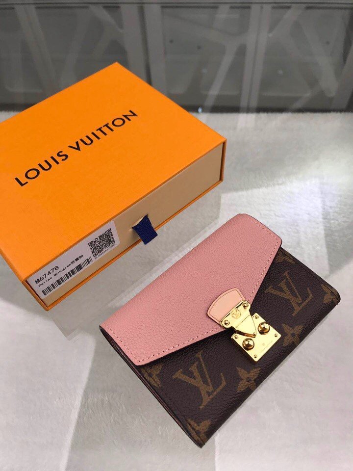 L0vis Vvtt0n Pallas Compact Wallet Combines Monogram Canvas Pink For Women, Women’s Wallet 13cm LV M67478