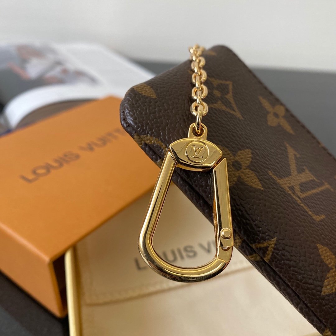 L0vis Vvtt0n Key Pouch In Iconic Monogram Canvas Brown For Women, Women’s Wallet 12cm LV M62650