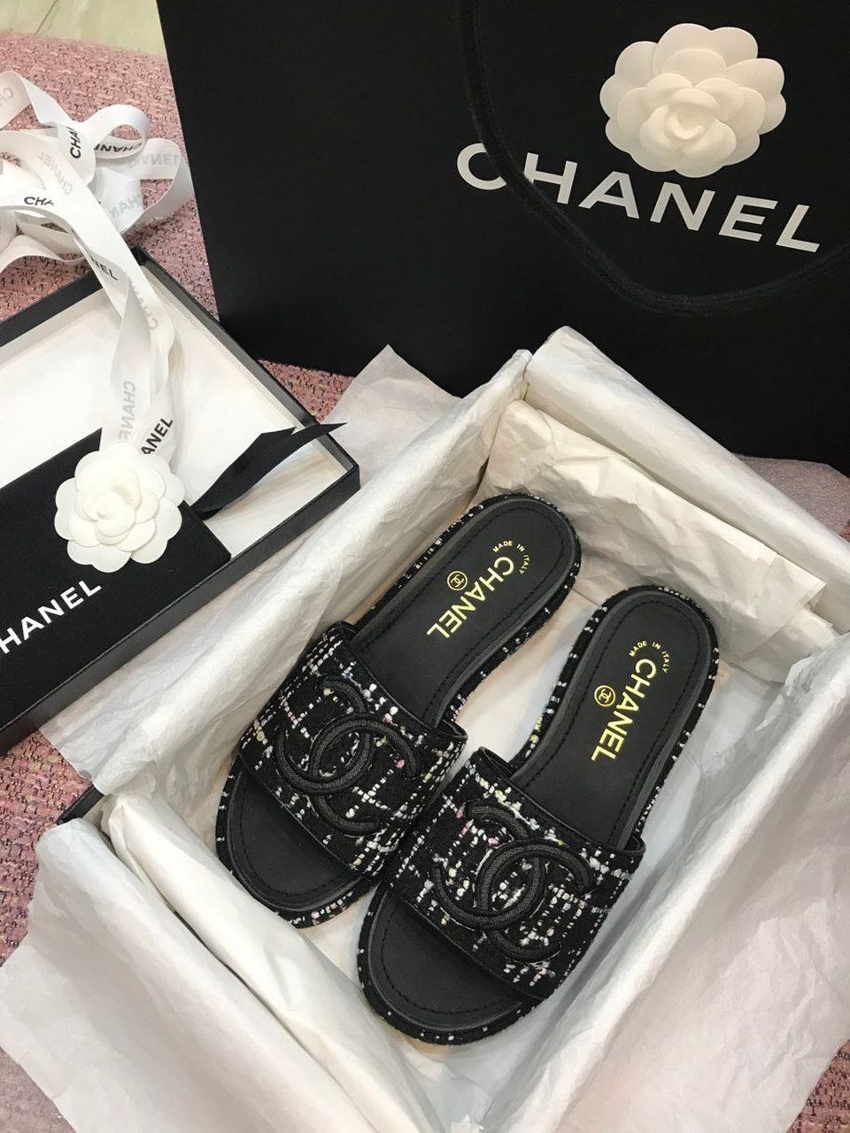 Ch**el Mules Black For Women, Women’s Shoes