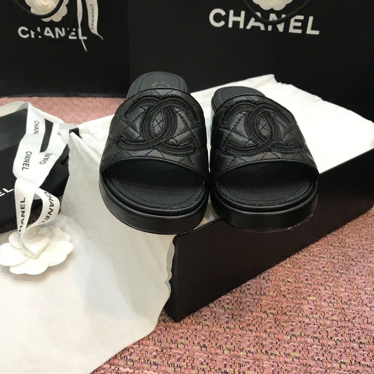 Ch**el Mules Black For Women, Women’s Shoes