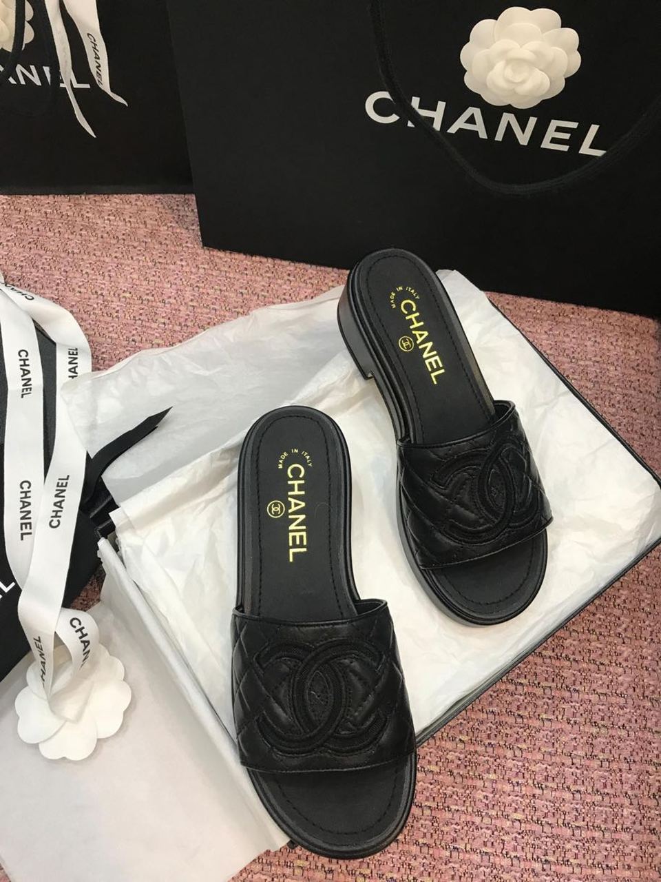 Ch**el Mules Black For Women, Women’s Shoes