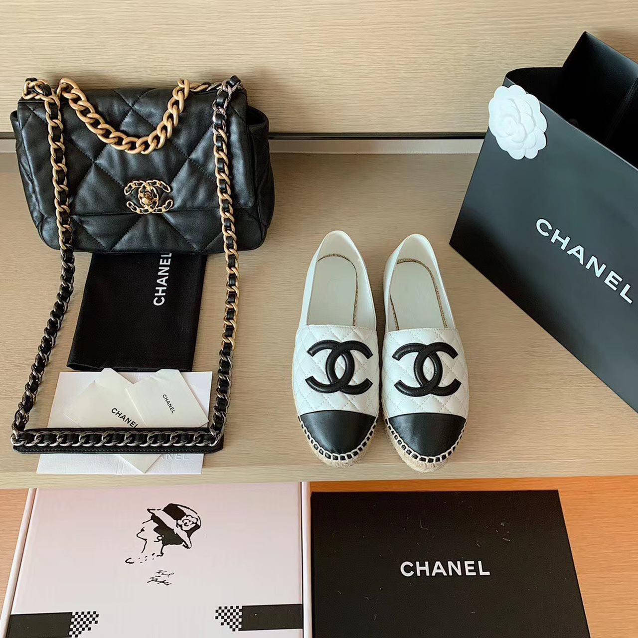 Ch**el Espadrilles White/Black For Women, Women’s Shoes G29762