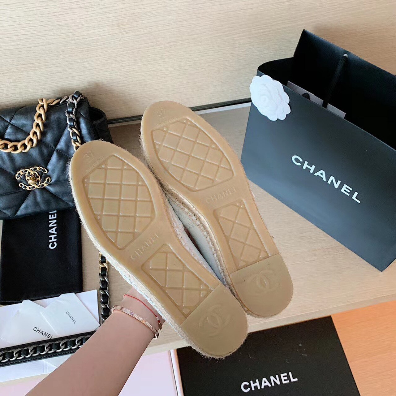 Ch**el Espadrilles White/Black For Women, Women’s Shoes G29762