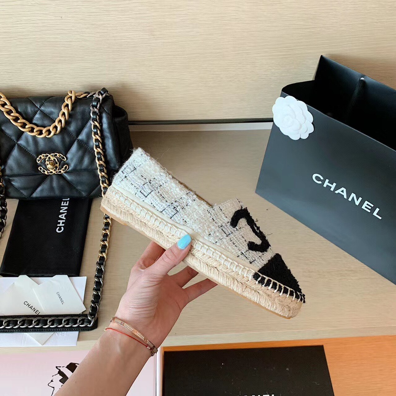 Ch**el Espadrilles White/Black For Women, Women’s Shoes G29762