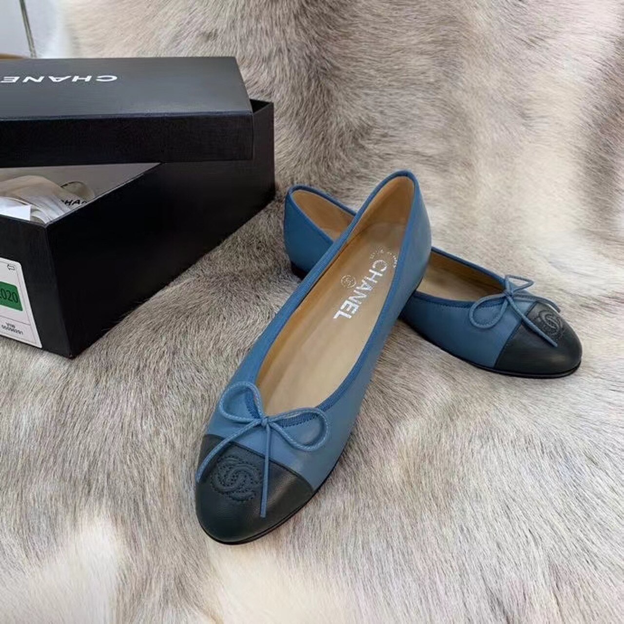 Ch**el Ballerina Flats Blue For Women, Women’s Shoes G02819