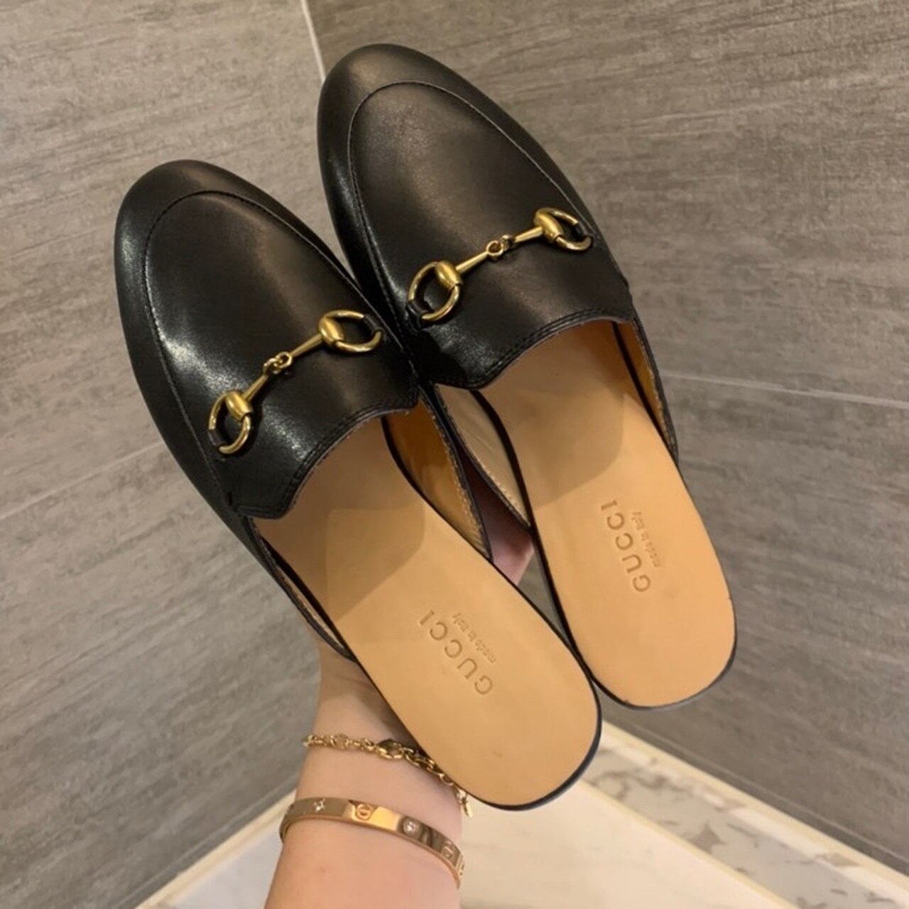 Gvc*1 Princetown Slipper Black For Women GG ‎423513 BLM00 1000