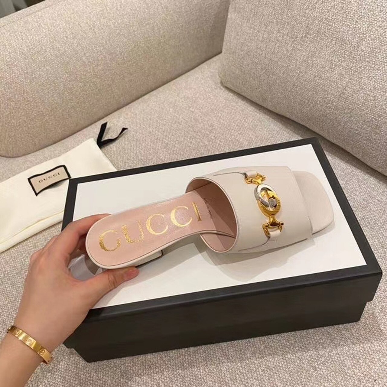 Gvc*1 Gvc*1 Zumi Slide Sandals Beige For Women GG