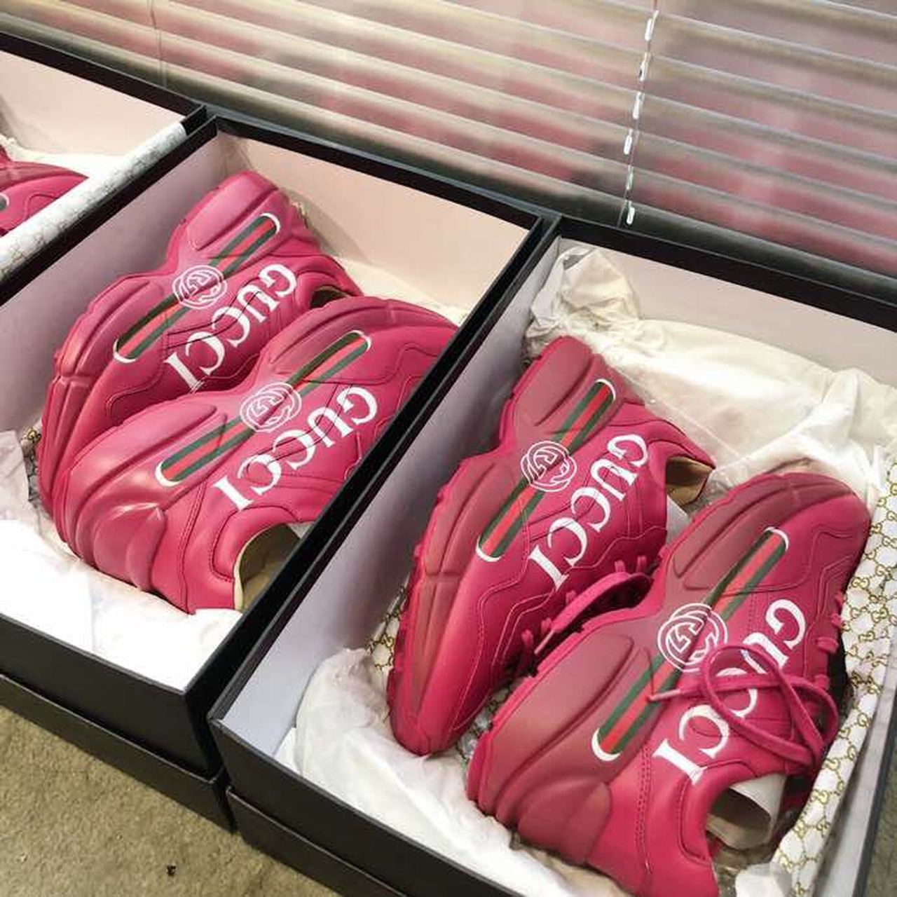 Gvc*1 Women’s Rhyton Gvc*1 Logo Sneaker Pink For Women GG