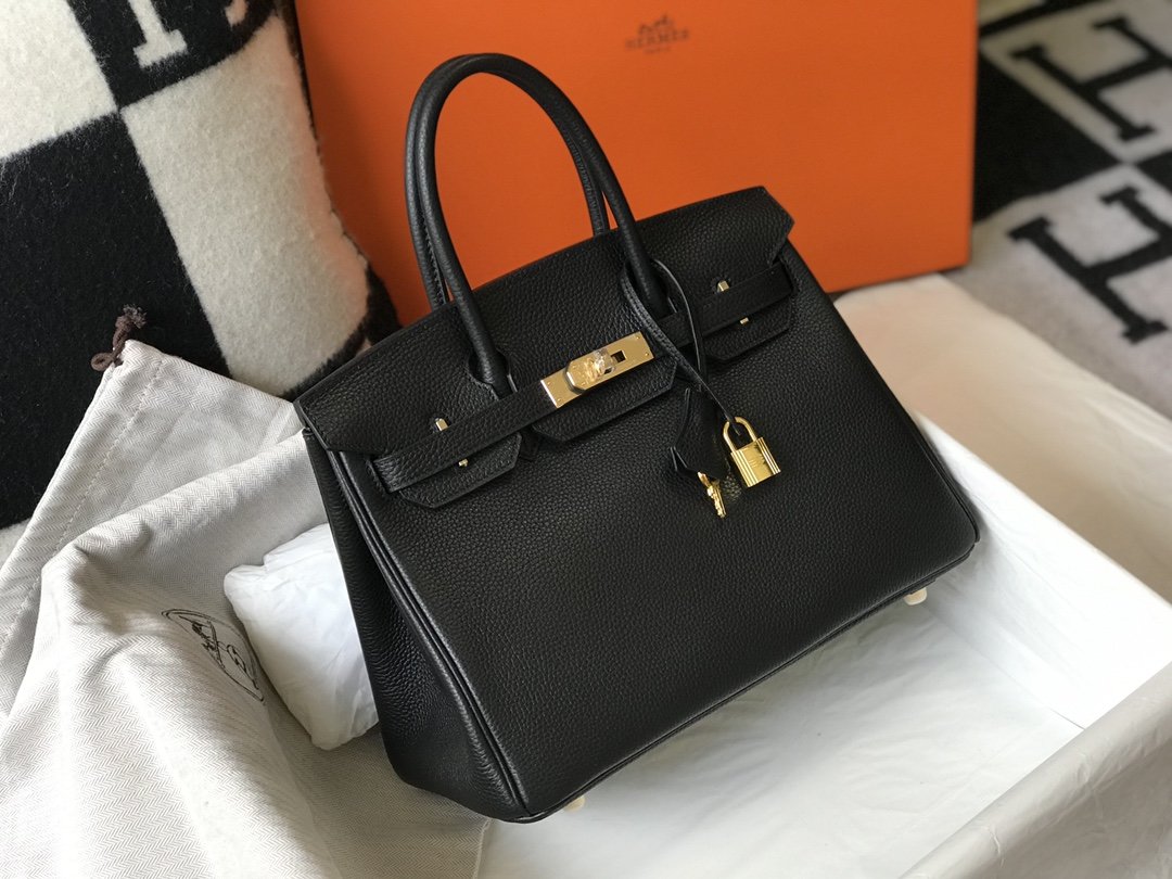 H**me5 Birkin Black Togo Gold Hardware Bag For Women, Women’s Handbags, Shoulder Bags 30cm/12in