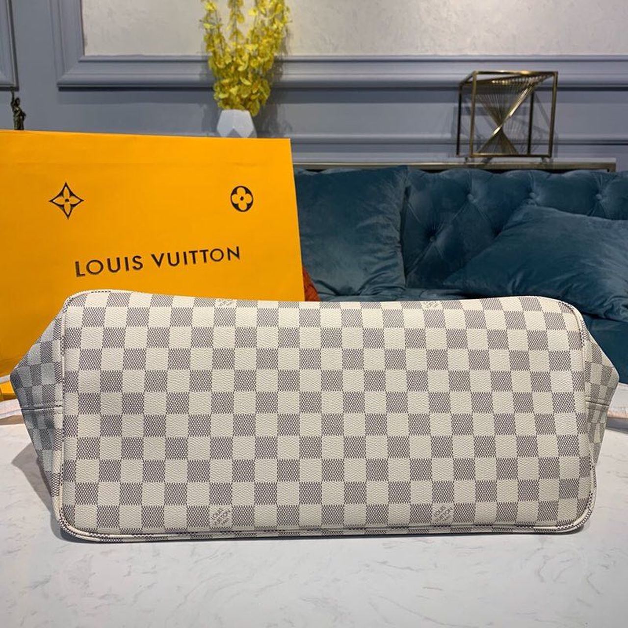 L0vis Vvtt0n Neverfull GM Tote Bag Damier Azur Canvas Rose Ballerine Pink For Women, Women’s Handbags, Shoulder Bags 15.4in/39cm LV N41604