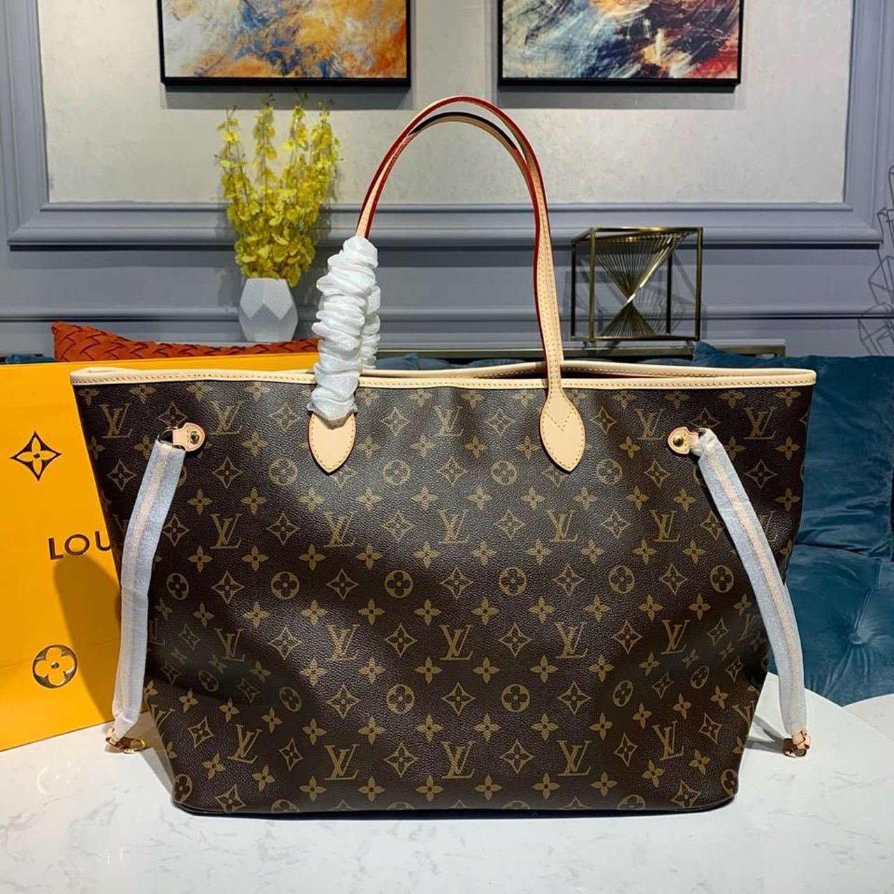 L0vis Vvtt0n Neverfull GM Tote Bag Monogram Canvas Red For Women, Women’s Handbags, Shoulder Bags 15.7in/40cm LV M41181