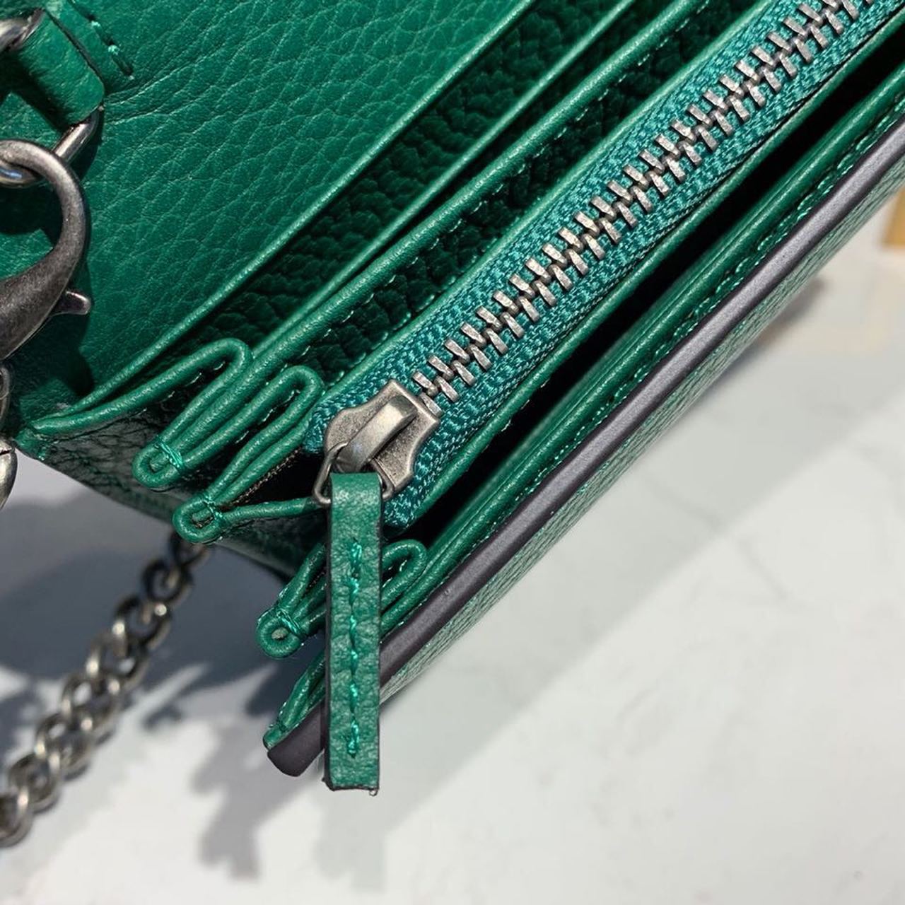 Gvc*1 Dionysus Mini Chain Bag Emerald Green Metal-Free Tanned For Women 8in/20cm GG 401231 CAOGX 3120