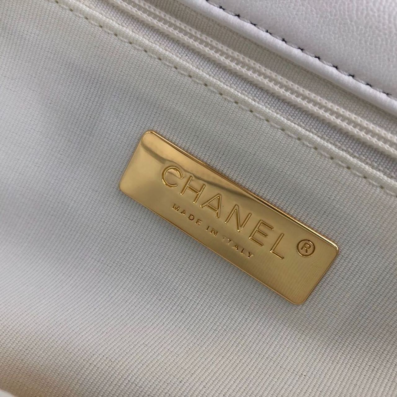 Ch**el 19 HandBag White For Women 10.1in/26cm AS1160