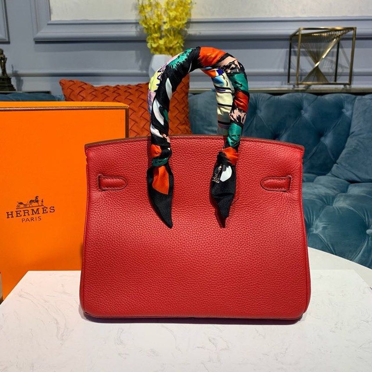 H**me5 Birkin Red Semi Handstitched With Gold Toned Hardware For Women 30cm/11.8in