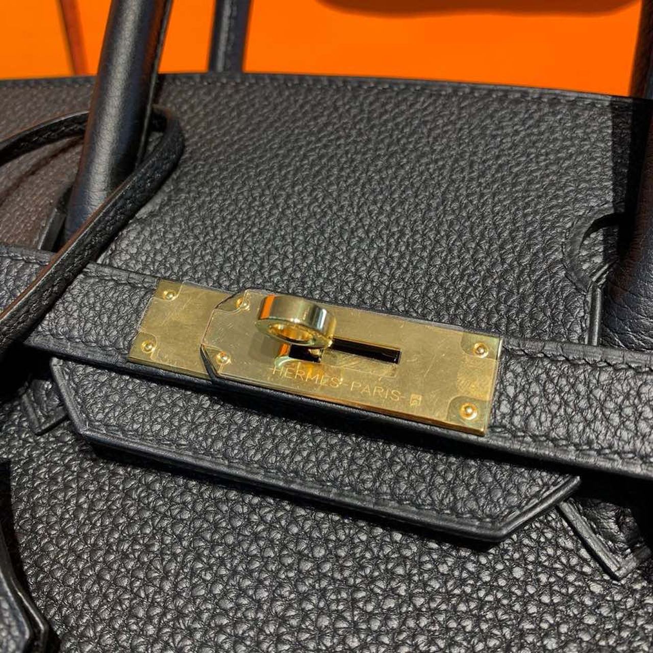 H**me5 Birkin Bag 30cm Gold Hardware Togo Leather Semi Handstitched  Noir CK89