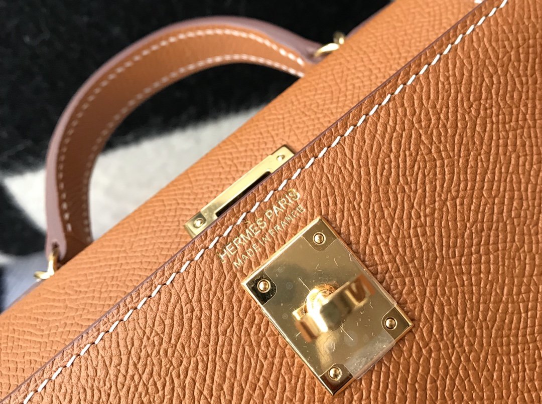 H**me5 Mini Kelly 19 Sellier Epsom Brown Bag For Women, Women’s Handbags, Shoulder Bags 7.5in/19cm