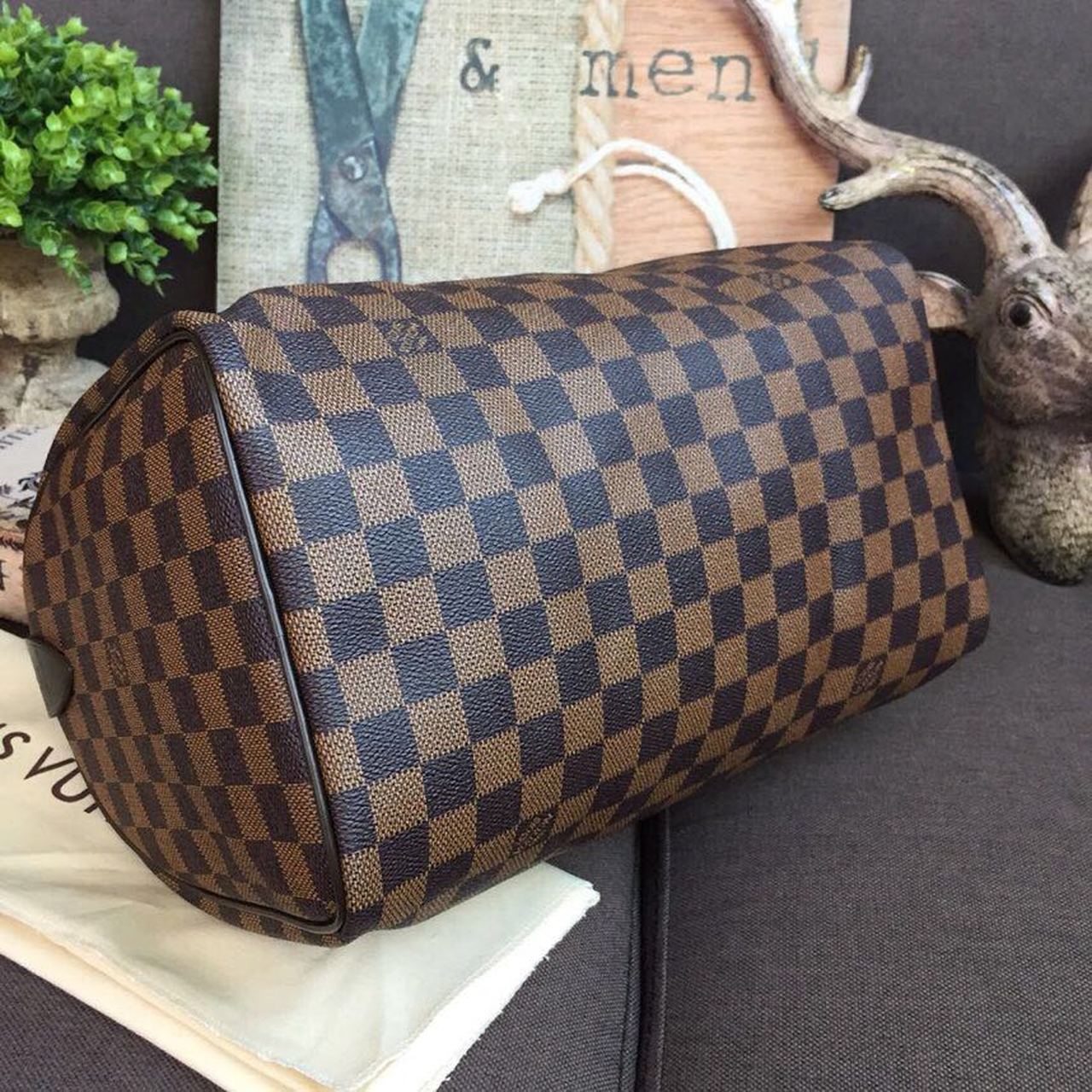 L0vis Vvtt0n Speedy 30 Bag Damier Ebene Canvas For Women 11.8in/30cm Brown LV N41364