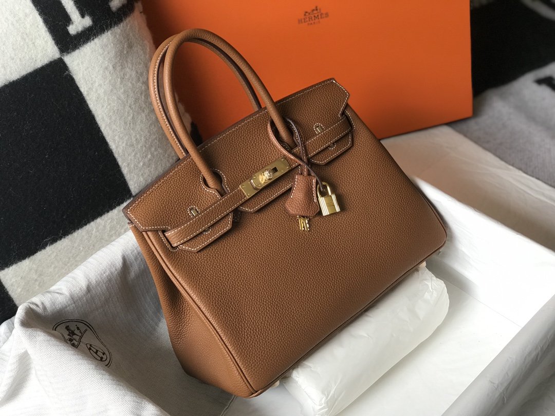 H**me5 Birkin Brown Togo Gold Hardware Bag For Women, Women’s Handbags, Shoulder Bags 30cm/12in